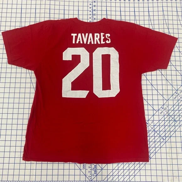 adidas Canada Hockey Tavares #20 Short Sleeve Shirt XL Red/White 100% Cotton - Picture 2 of 3